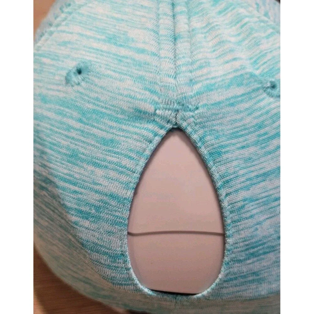 Girls 4-6x Nike Swoosh Dri-Fit Ponytail Slit Cap Hat Blue/Green Featherlight